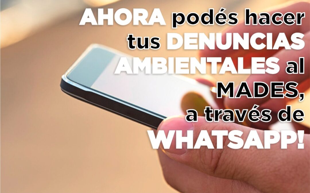 Ahora podés realizar tus denuncias ambientales al MADES a través del Whatsapp