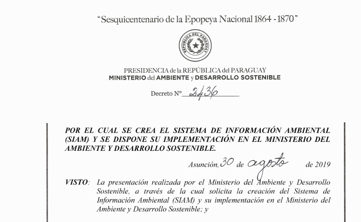 Ejecutivo dispone mediante Decreto la creación del Sistema de Información Ambiental