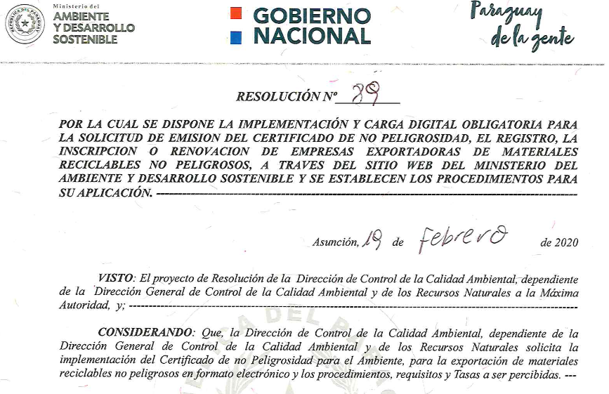 Empresas exportadoras de materiales reciclables deberán realizar sus gestiones a través del SIAM