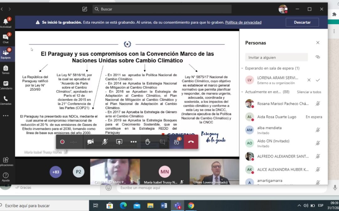 MADES participó del webinar sobre cambio climático y sus manifestaciones en el ambiente