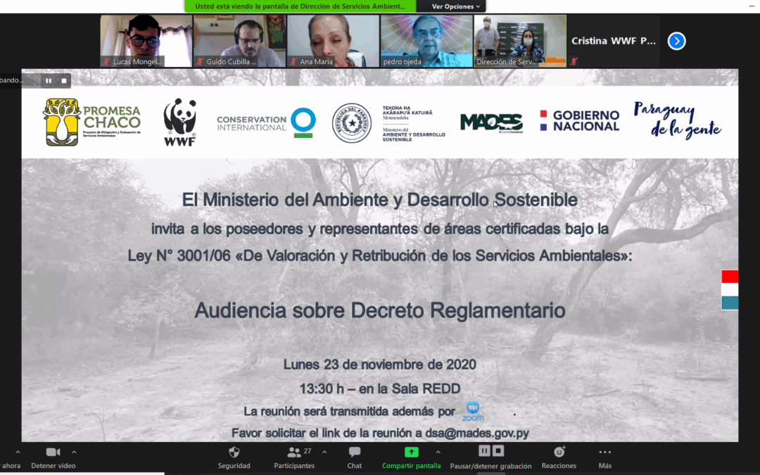 Servicios Ambientales: Audiencia sobre Decreto Reglamentario