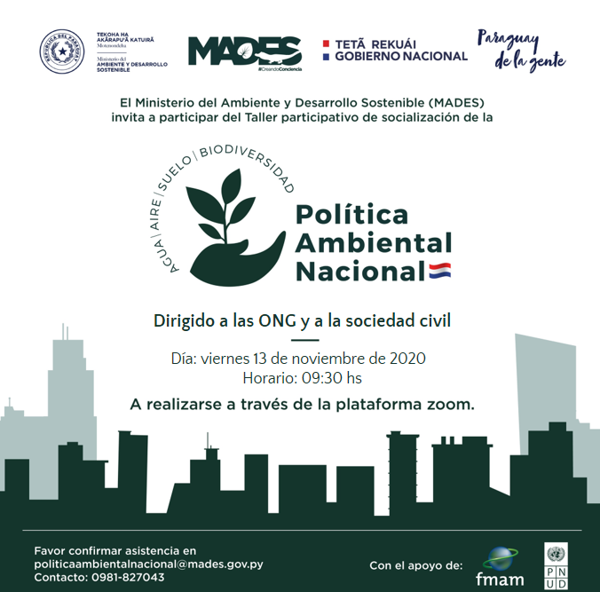 Invitación al «Taller participativo de socialización de la Política Ambiental Nacional»