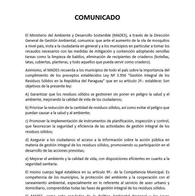 COMUNICADO