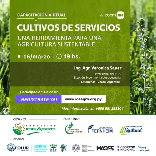 FOLUR Paraguay apoya y participa en la Capacitación virtual: Cultivos de Servicios como una herramienta para una agricultura sustentable