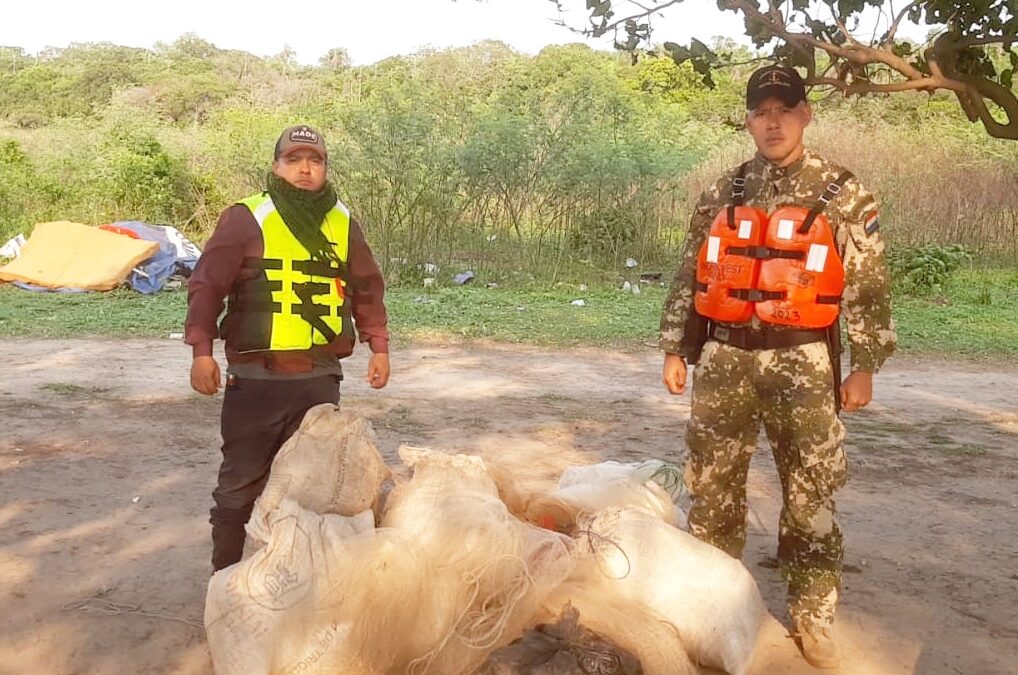 Incautan redes de monofilamentos prohibidas mediante controles en aguas del río Paraguay