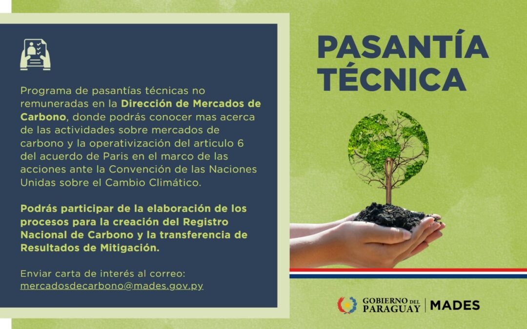 Postúlate al Programa de Pasantías Técnicas en Mercados de Carbono